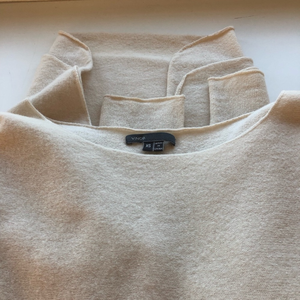 Cream Vince Long Sleeve Sweater